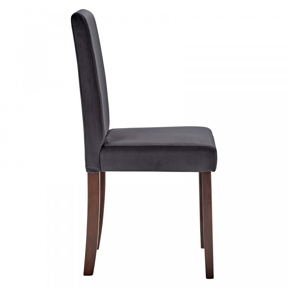 Prosper Upholstered Velvet Dining Side Chair Set of 2, Gray