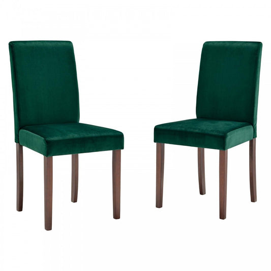 Prosper Upholstered Velvet Dining Side Chair Set of 2, Green