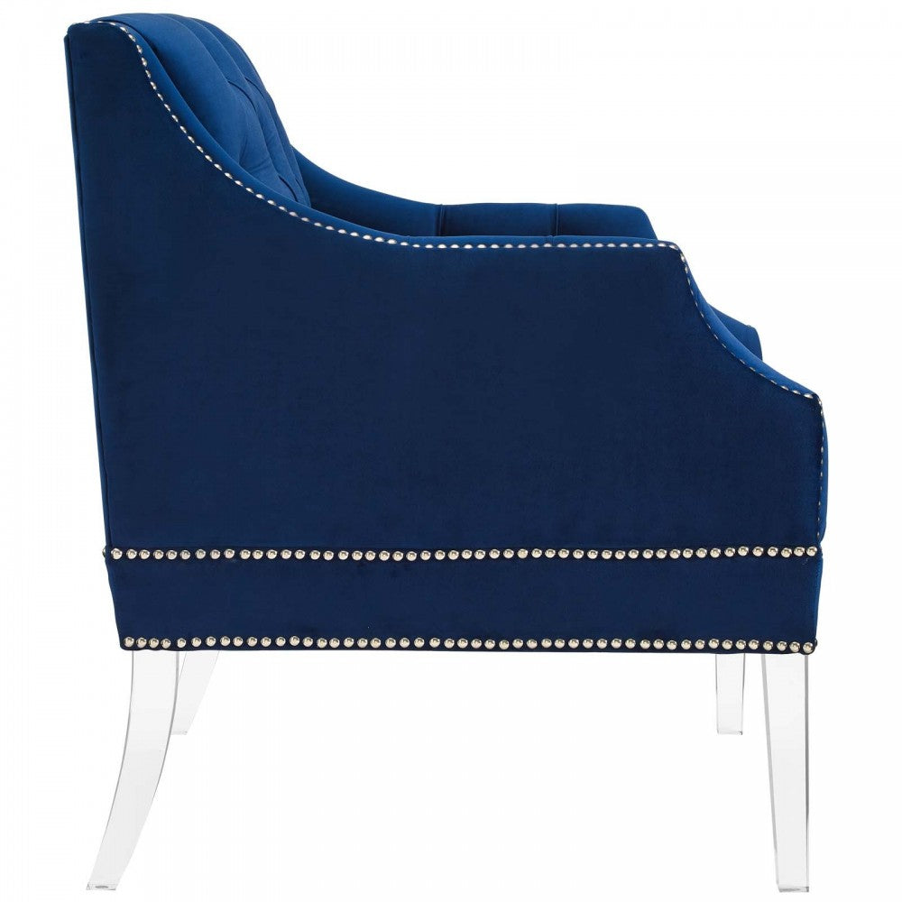 Proverbial Armchair Performance Velvet Set of 2, Navy