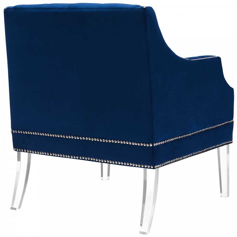 Proverbial Armchair Performance Velvet Set of 2, Navy