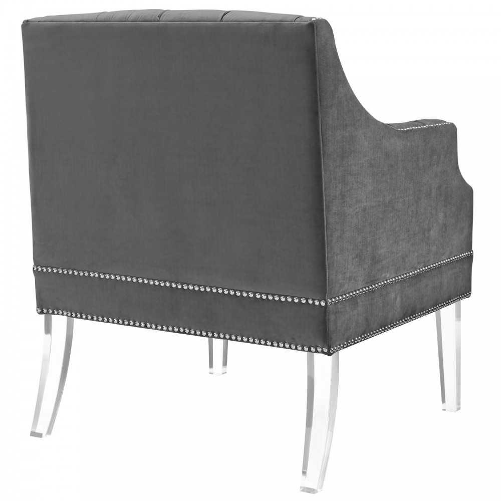 Proverbial Armchair Performance Velvet Set of 2, Gray