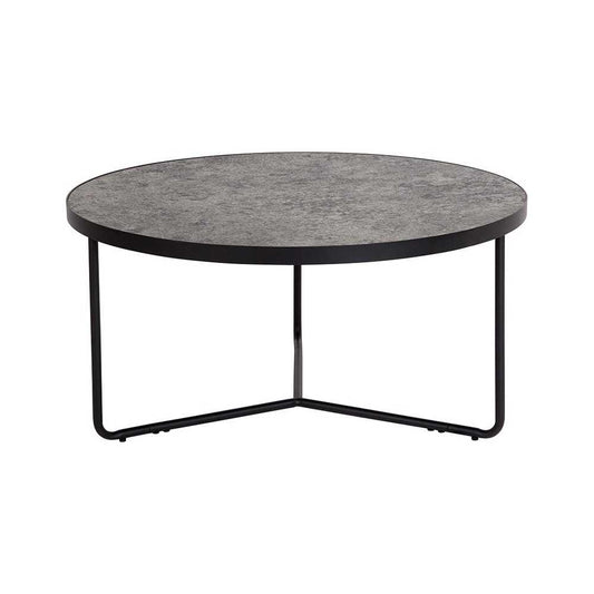 Providence Collection 31.5" Round Indoor Living Room Coffee Table in Faux Concrete Finish