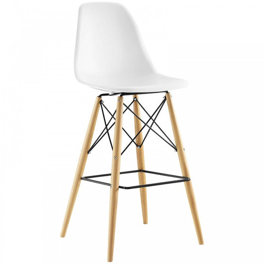 Pyramid Bar Stool, White