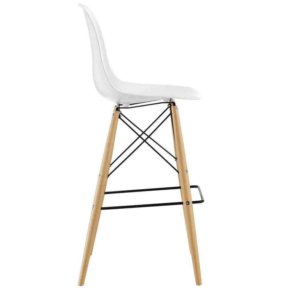 Pyramid Bar Stool, White