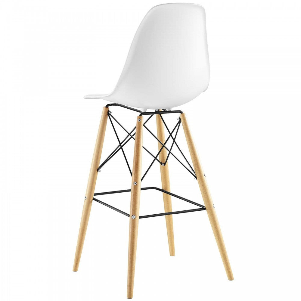 Pyramid Bar Stool, White