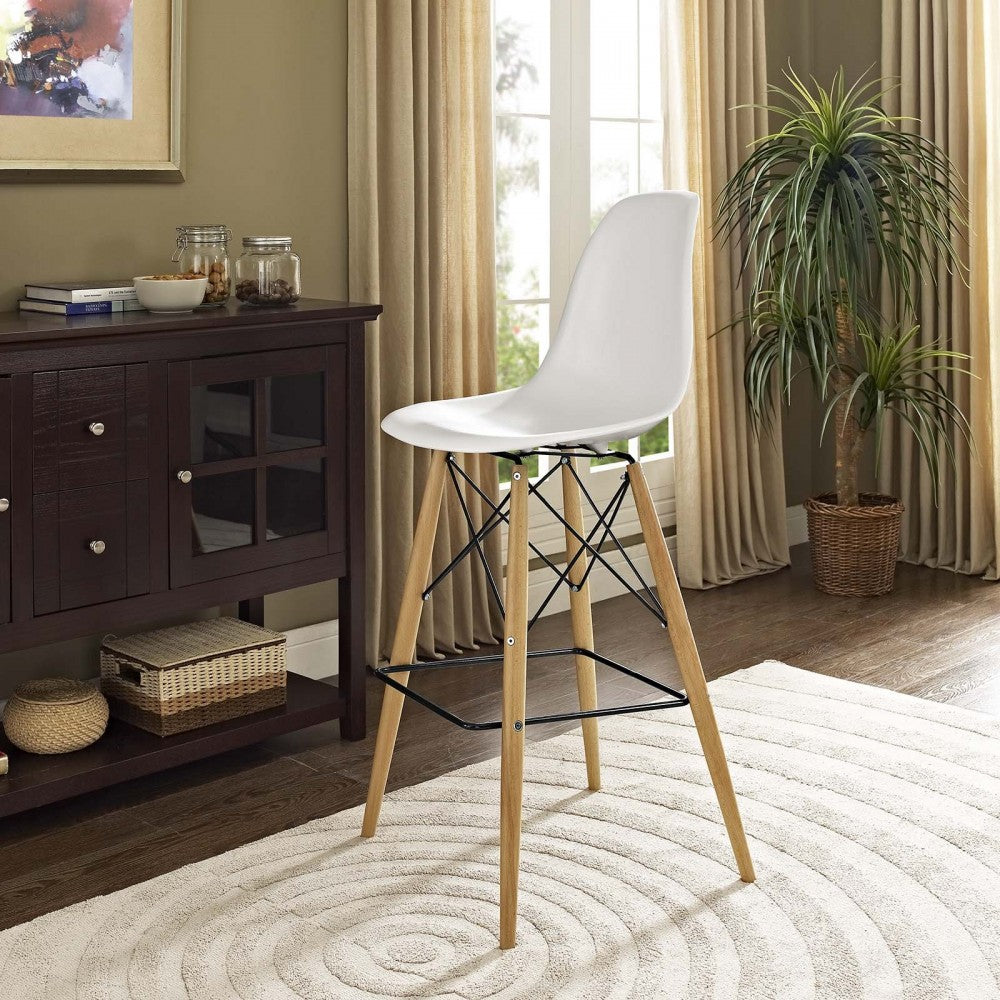 Pyramid Bar Stool, White