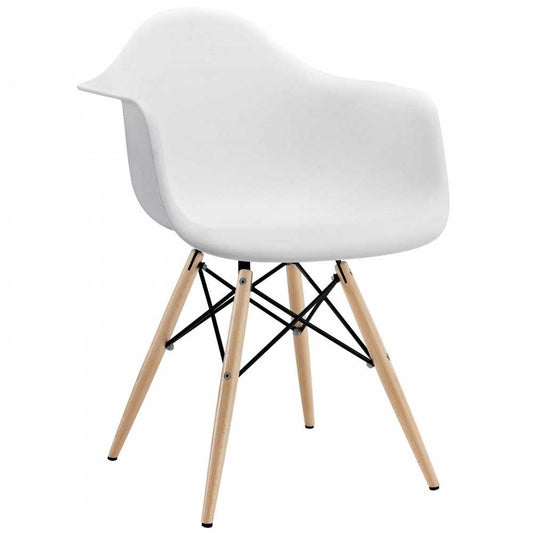 Pyramid Dining Armchair, White