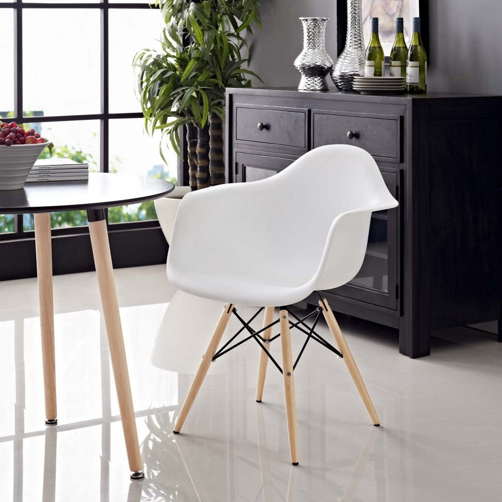 Pyramid Dining Armchair, White