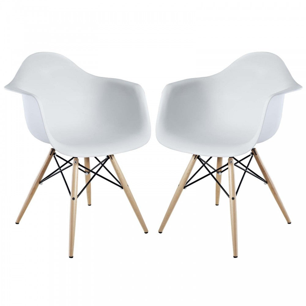 Pyramid Dining Armchair Set of 2, White