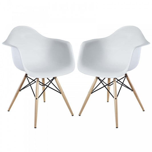 Pyramid Dining Armchair Set of 2, White