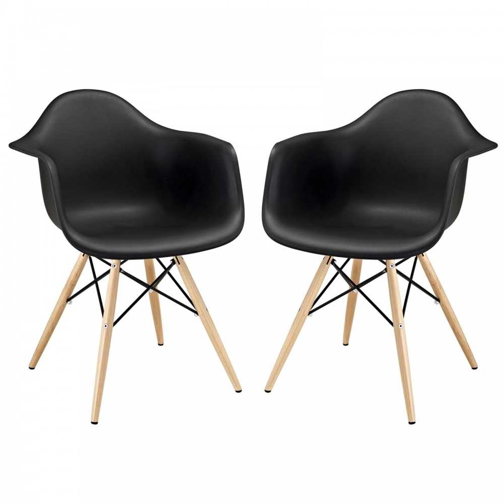 Pyramid Dining Armchair Set of 2, Black