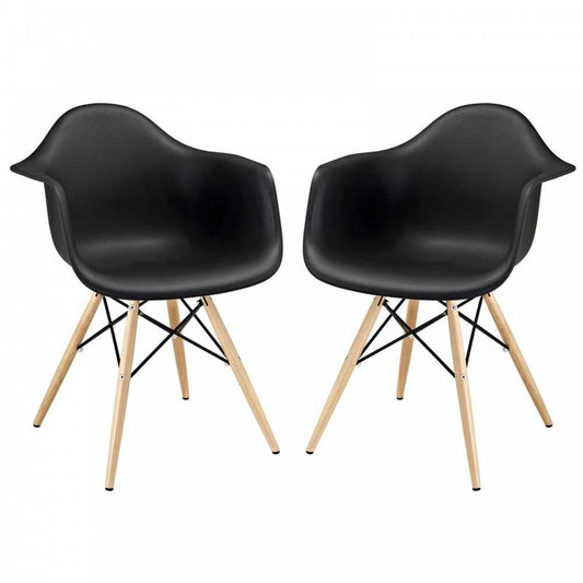 Pyramid Dining Armchair Set of 2, Black