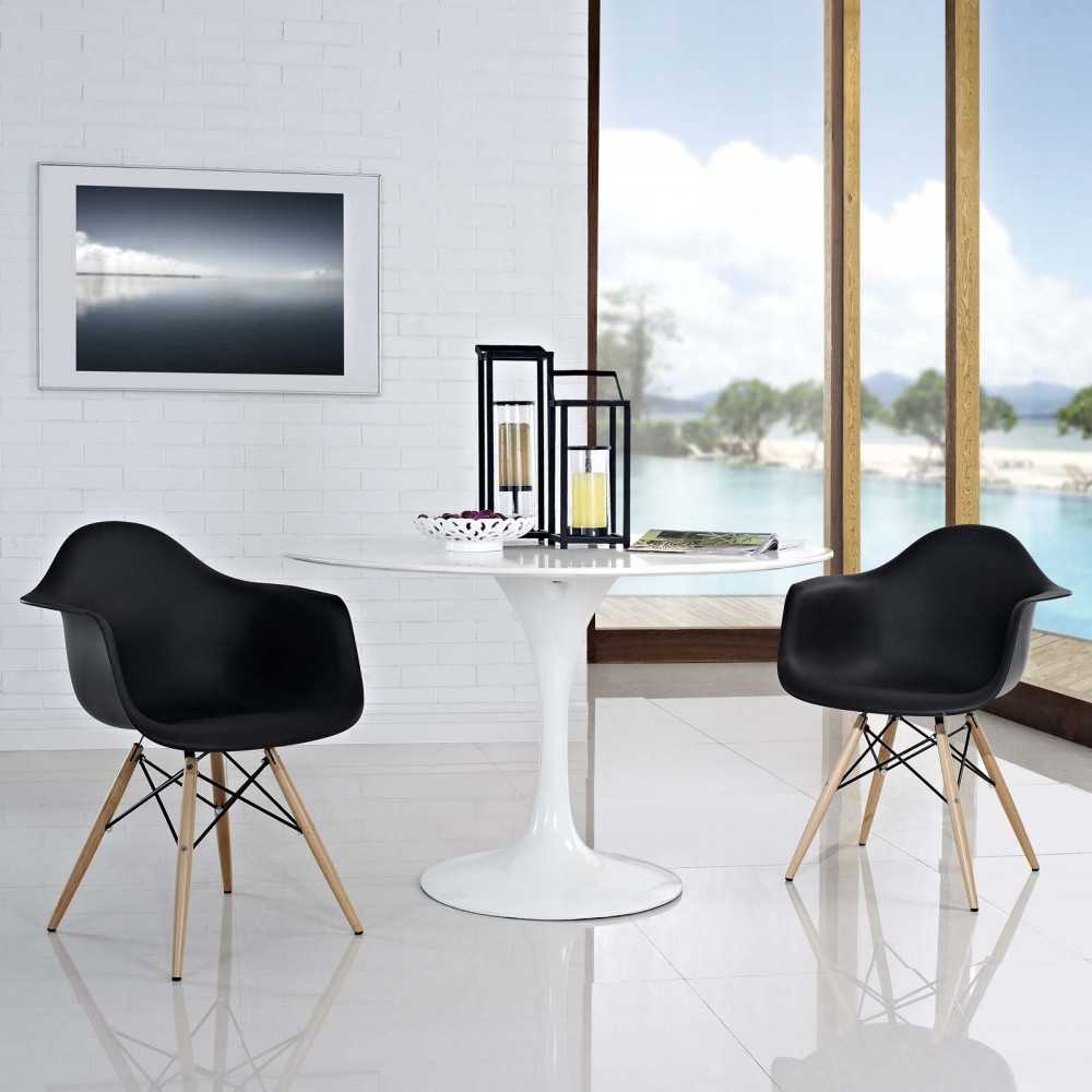 Pyramid Dining Armchair Set of 2, Black