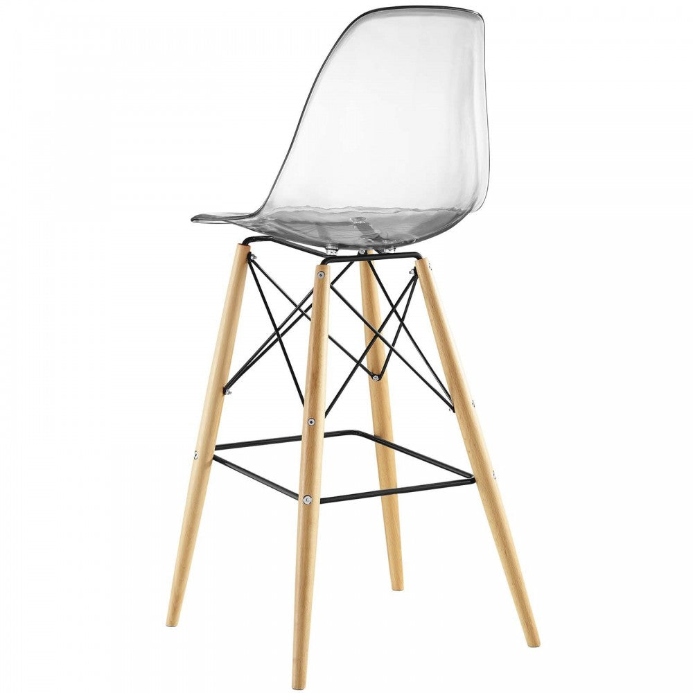 Pyramid Dining Side Bar Stool Set of 2, Clear