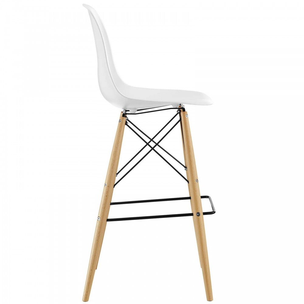 Pyramid Dining Side Bar Stool Set of 2, White