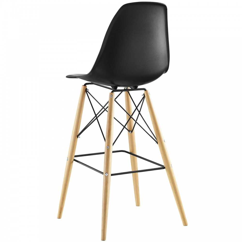 Pyramid Dining Side Bar Stool Set of 2, Black