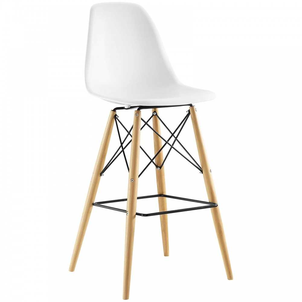 Pyramid Dining Side Bar Stool Set of 4, White