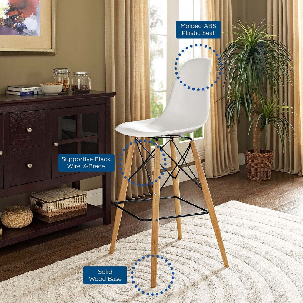 Pyramid Dining Side Bar Stool Set of 4, White