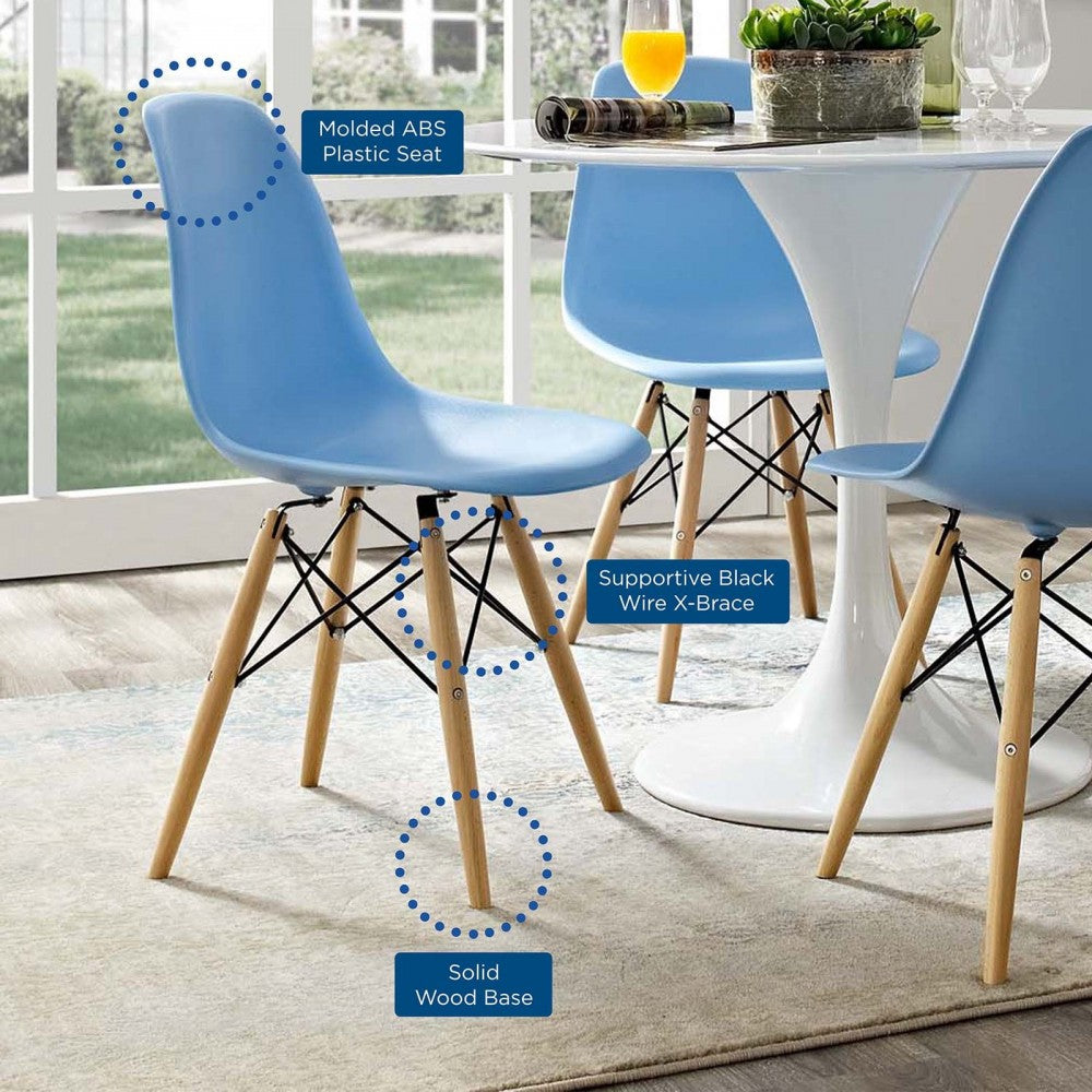 Pyramid Dining Side Chair, Light Blue