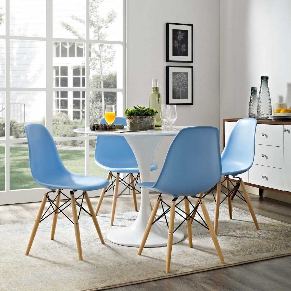 Pyramid Dining Side Chair, Light Blue