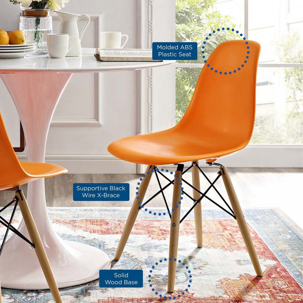 Pyramid Dining Side Chair, Orange