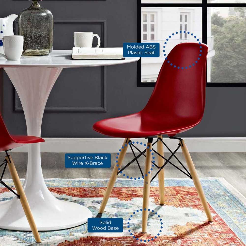 Pyramid Dining Side Chair, Red