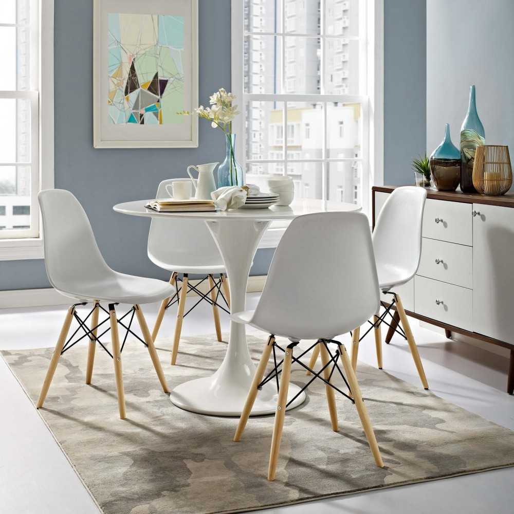 Pyramid Dining Side Chair, White