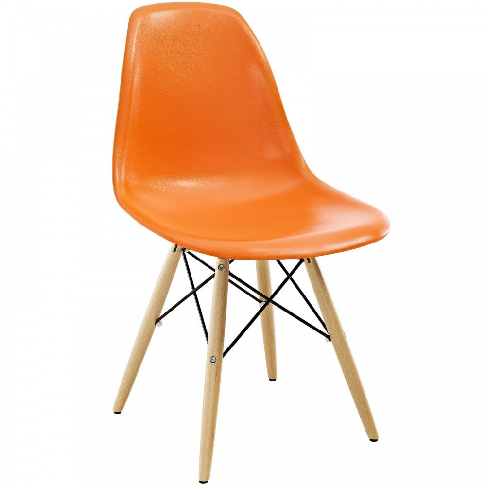 Pyramid Dining Side Chairs Set of 2, Orange