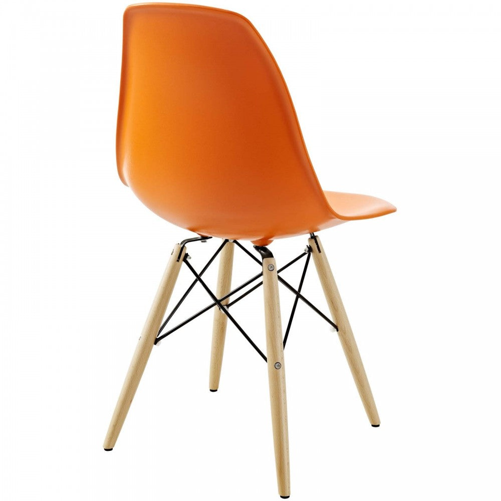 Pyramid Dining Side Chairs Set of 2, Orange