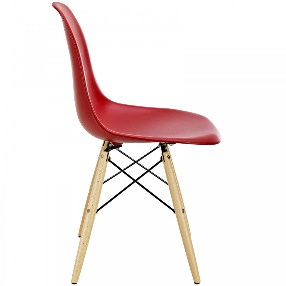Pyramid Dining Side Chairs Set of 2, Red