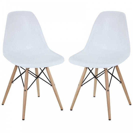 Pyramid Dining Side Chairs Set of 2, White
