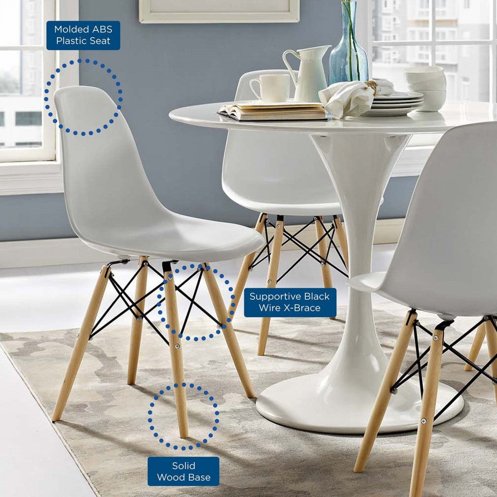 Pyramid Dining Side Chairs Set of 2, White