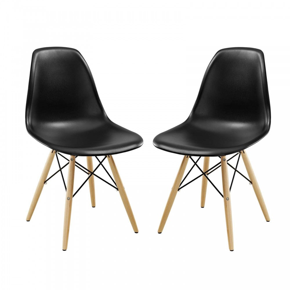 Pyramid Dining Side Chairs Set of 2, Black