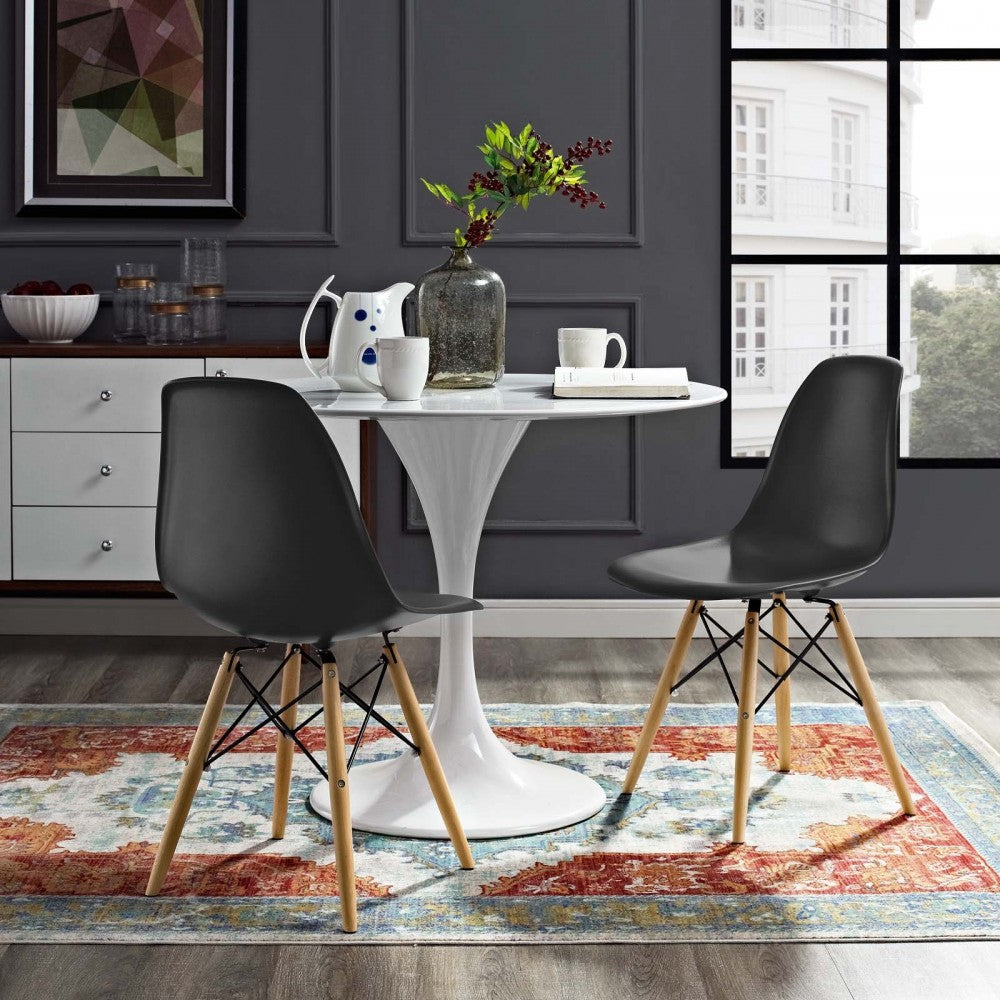 Pyramid Dining Side Chairs Set of 2, Black