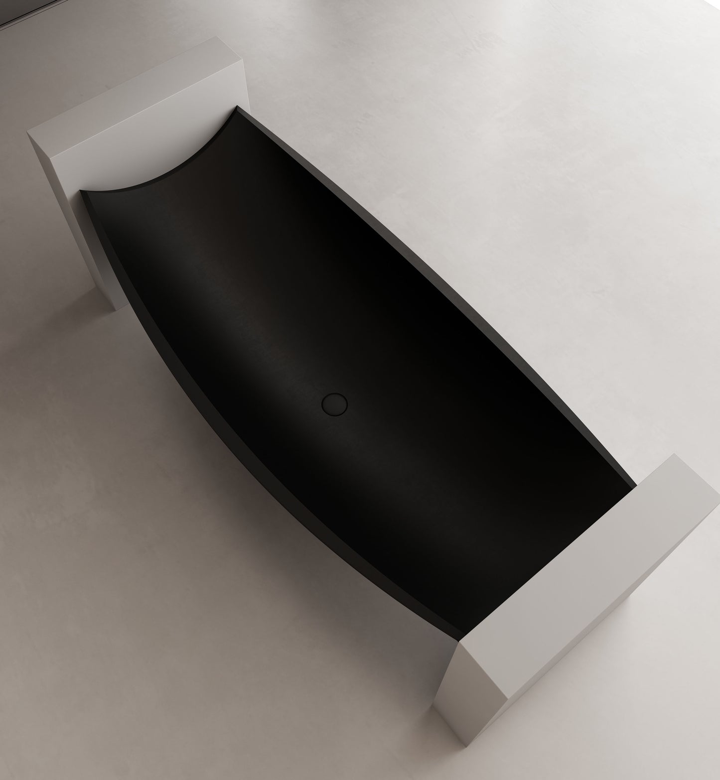 Black Matte 71" Solid Surface Resin Suspended Wall Mounted Hammock Bathtub