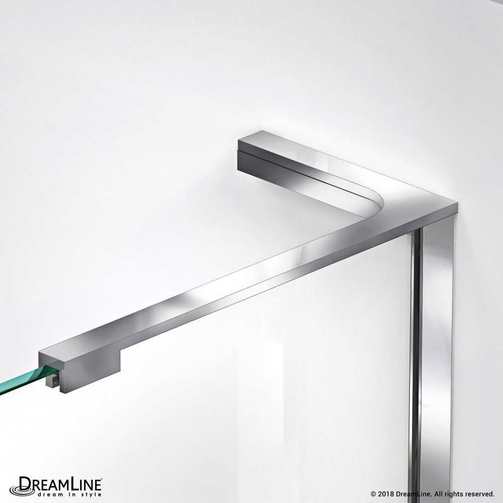 Quatra Plus 34 in. D x 52 in. W x 72 in. H Frameless Hinged Shower Enclosure in Chrome