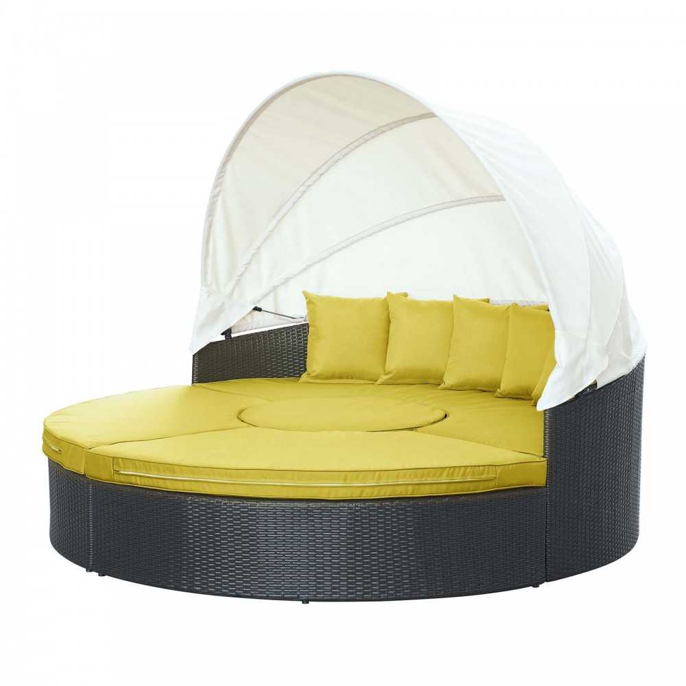 Quest Canopy Outdoor Patio Daybed, Espresso Peridot