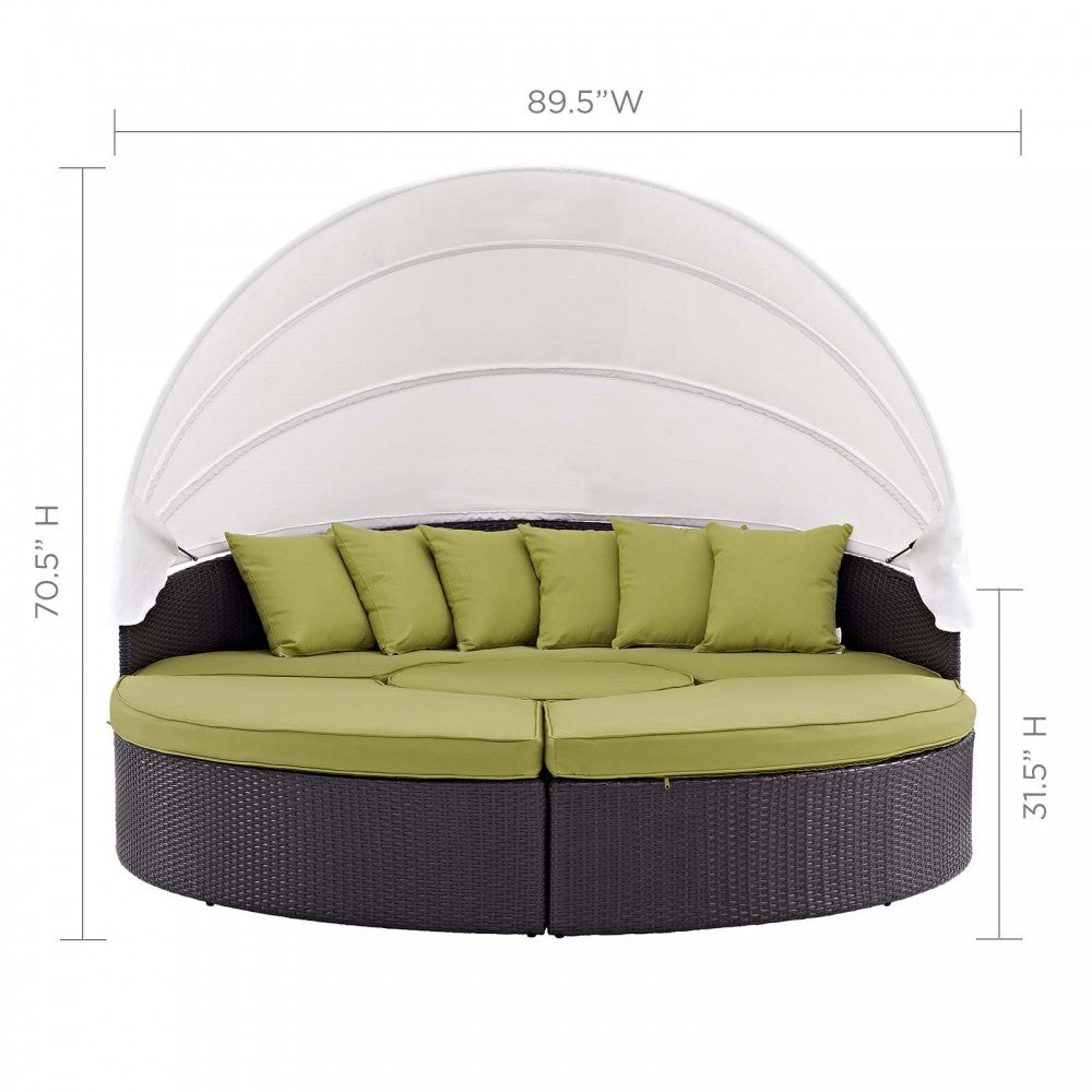 Quest Canopy Outdoor Patio Daybed, Espresso Peridot