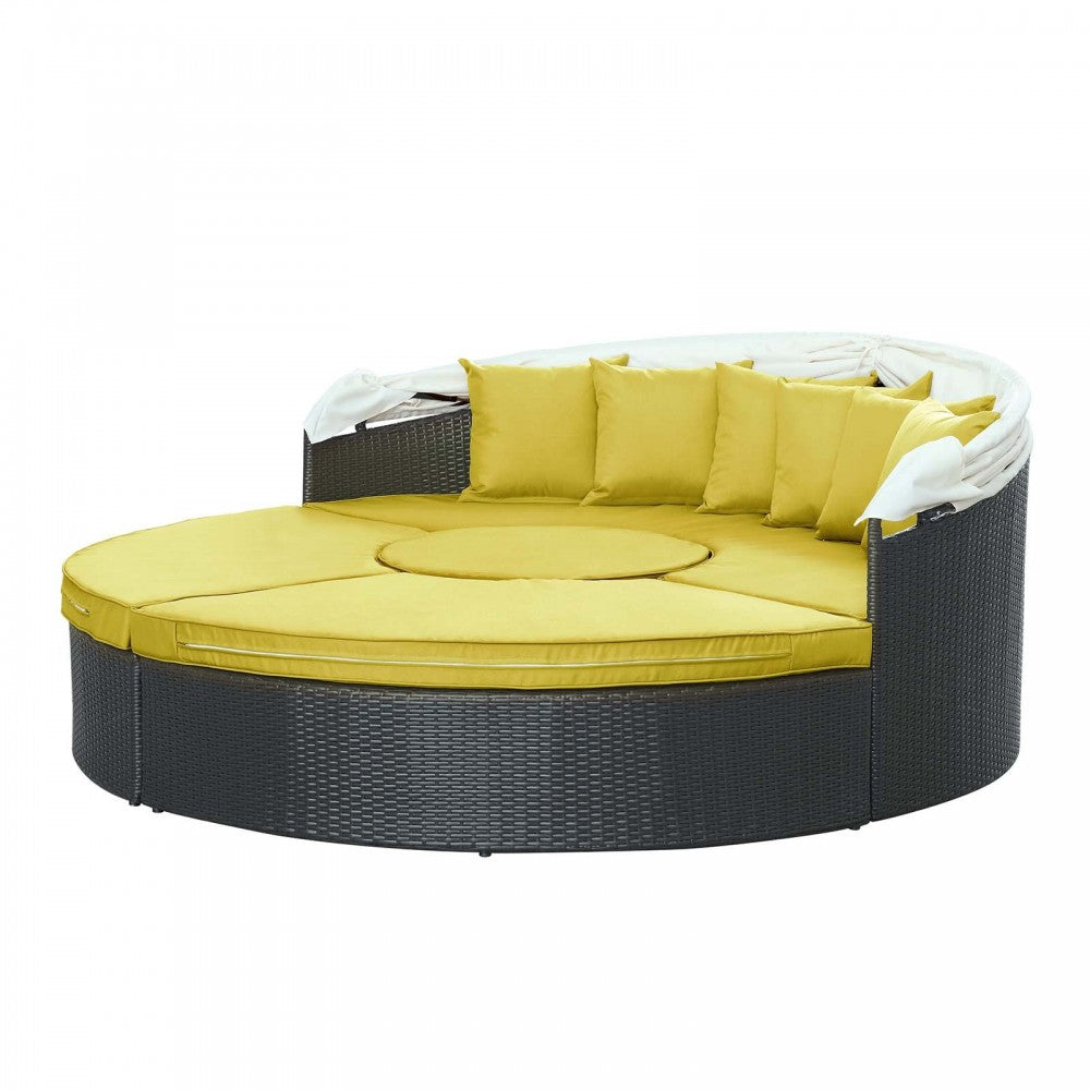 Quest Canopy Outdoor Patio Daybed, Espresso Peridot