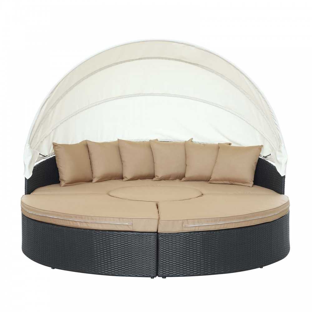 Quest Canopy Outdoor Patio Daybed, Espresso Mocha