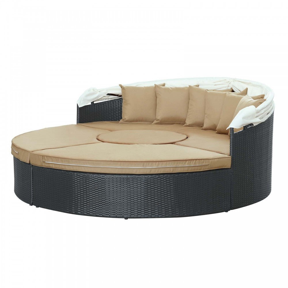 Quest Canopy Outdoor Patio Daybed, Espresso Mocha