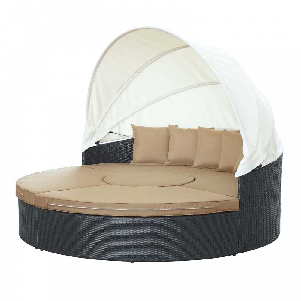 Quest Canopy Outdoor Patio Daybed, Espresso Mocha