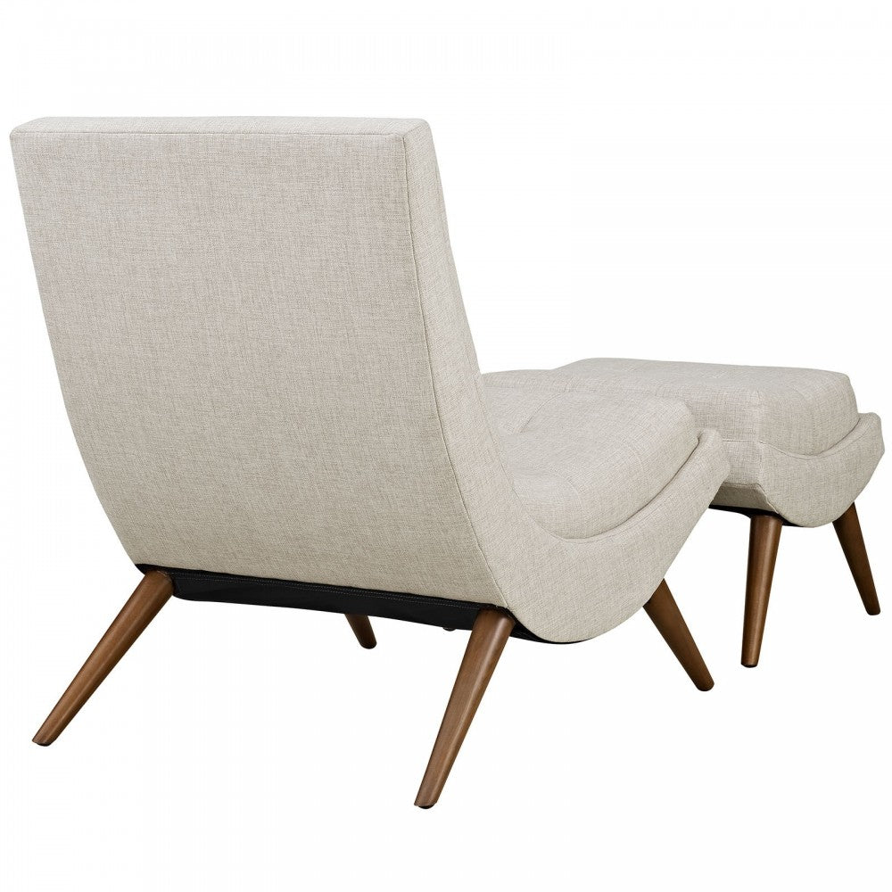 Ramp Upholstered Fabric Lounge Chair Set, Sand
