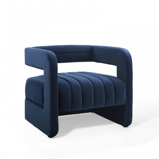 Range Tufted Performance Velvet Accent Armchair, Midnight Blue