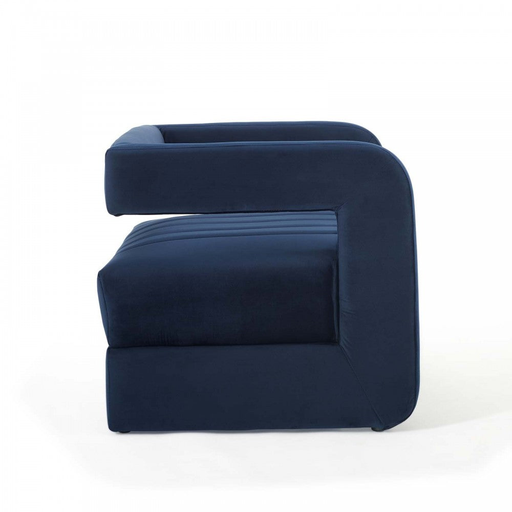 Range Tufted Performance Velvet Accent Armchair, Midnight Blue