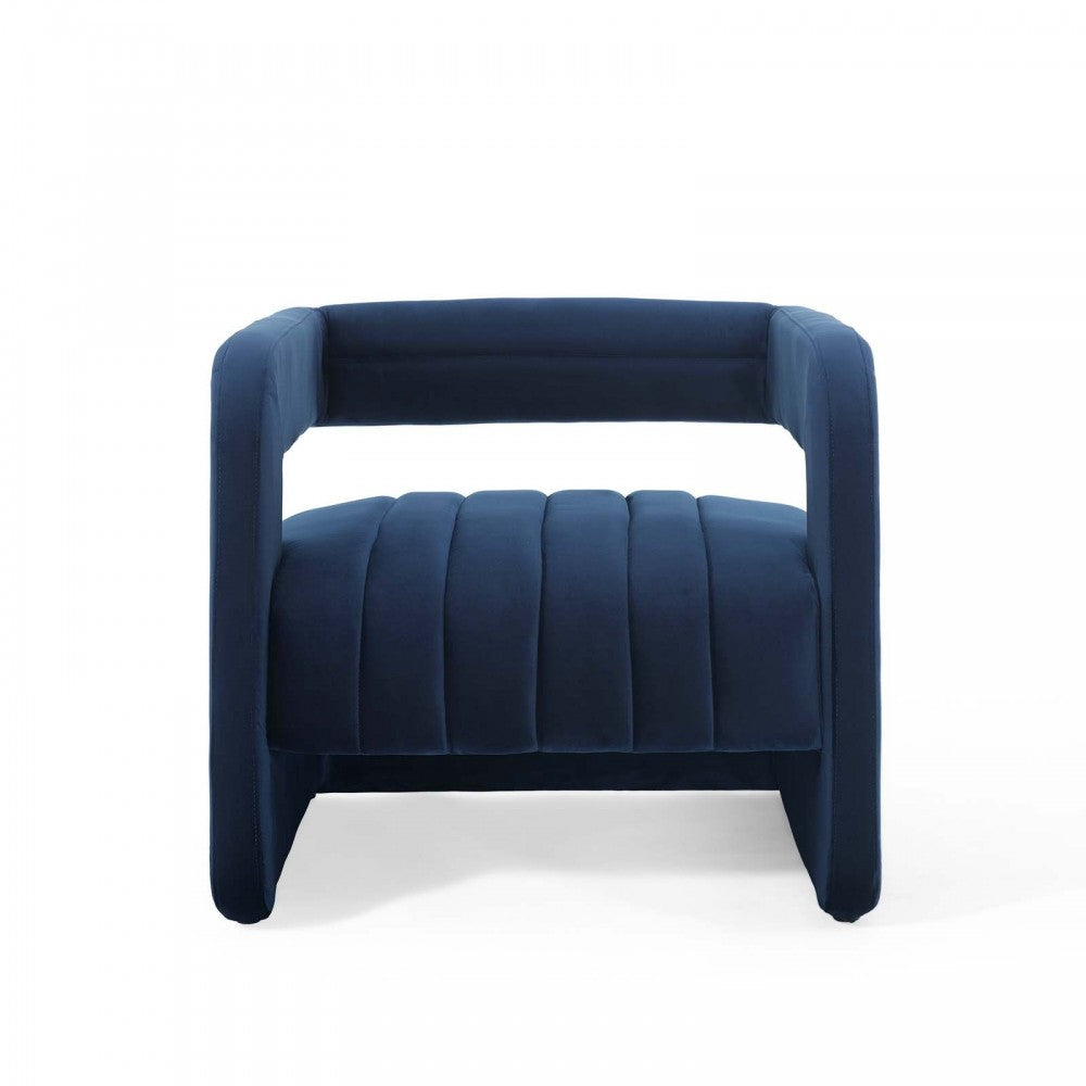 Range Tufted Performance Velvet Accent Armchair, Midnight Blue