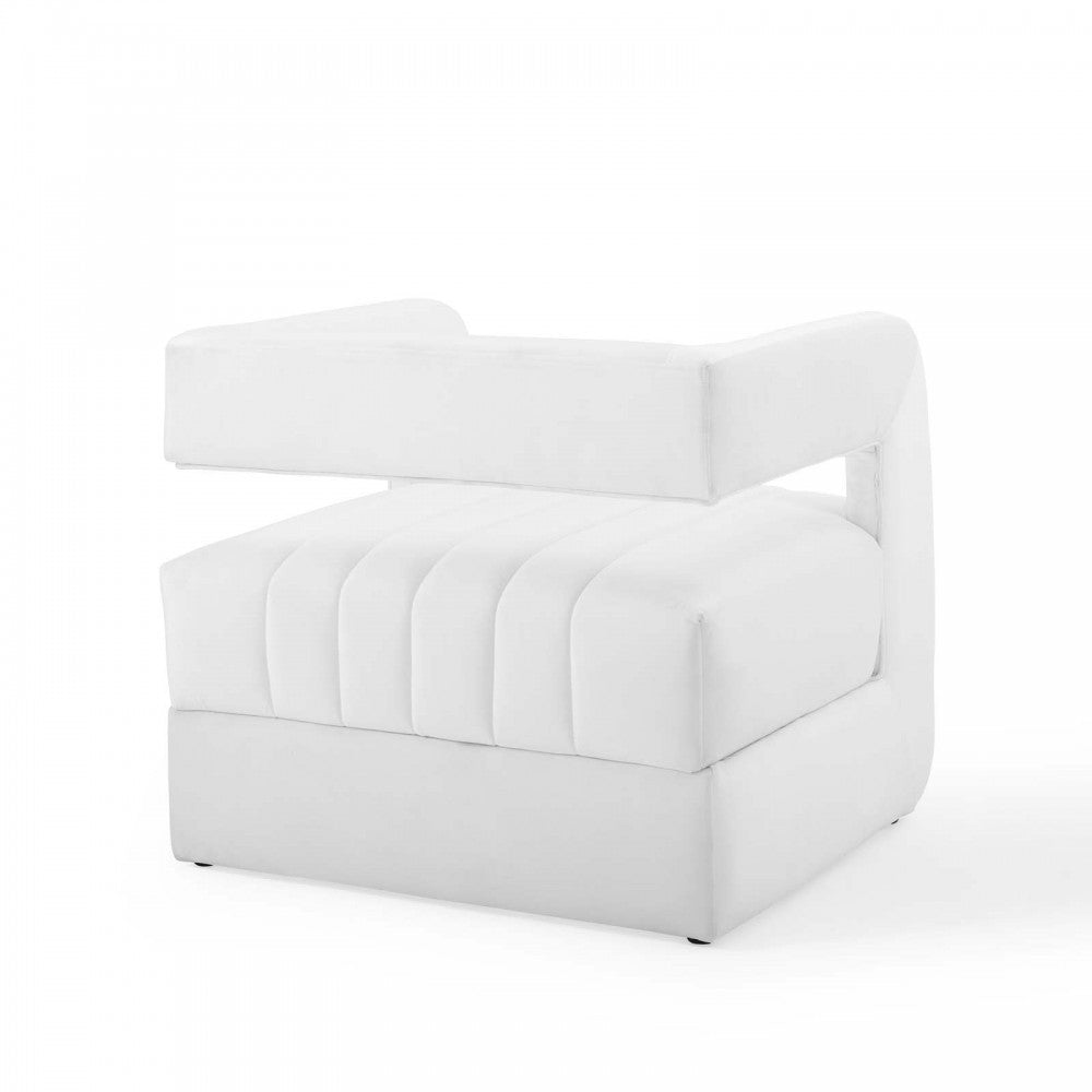 Range Tufted Performance Velvet Accent Armchair, White