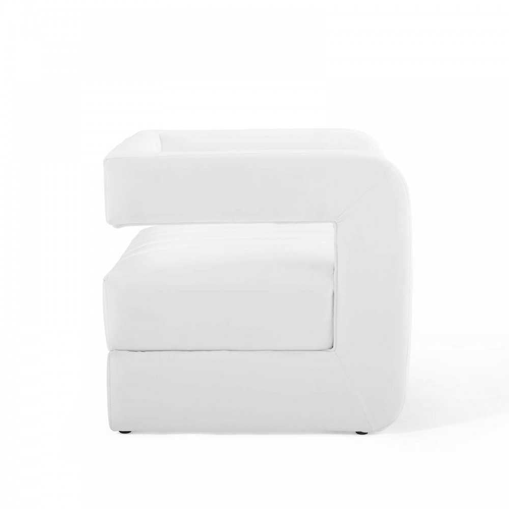 Range Tufted Performance Velvet Accent Armchair, White