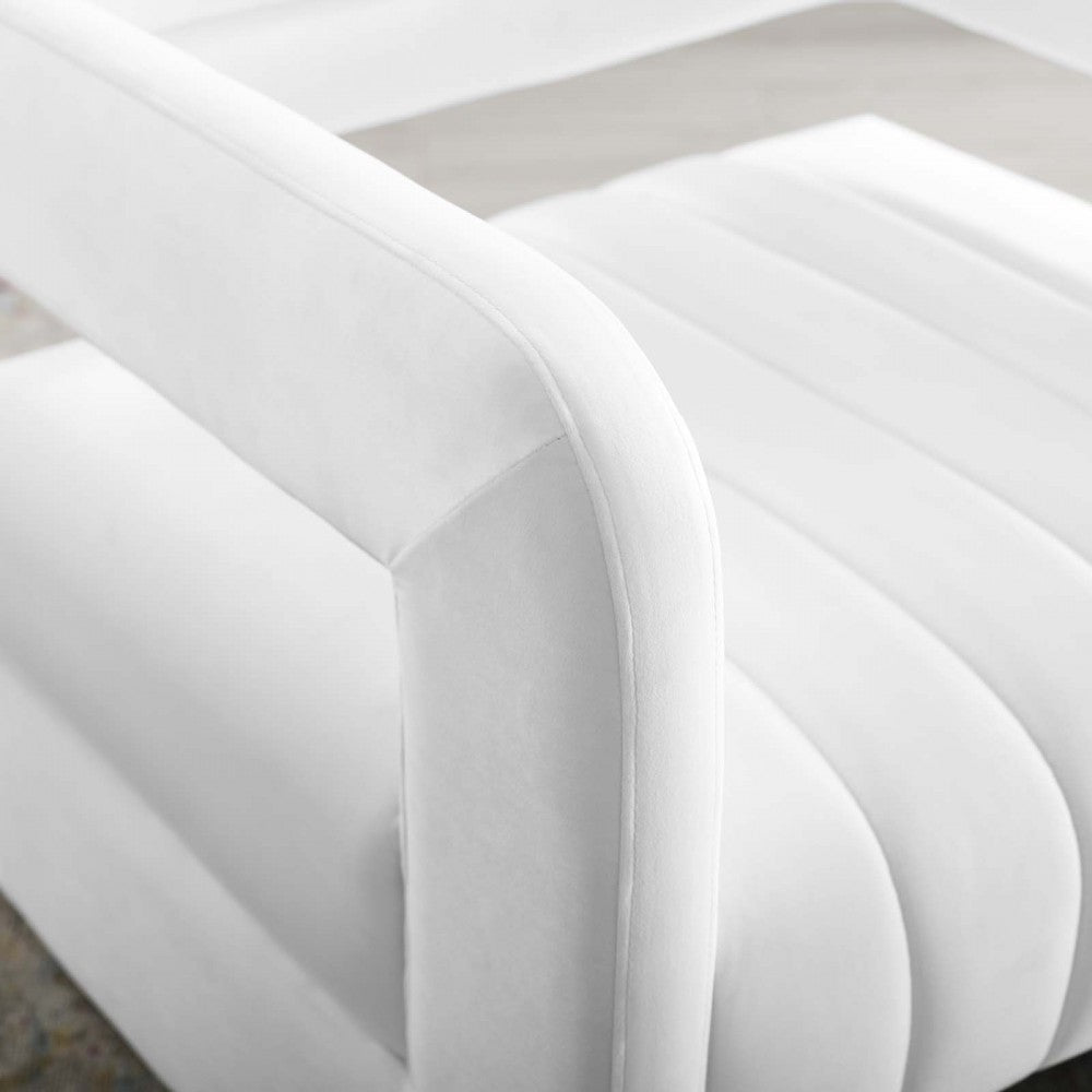 Range Tufted Performance Velvet Accent Armchair, White