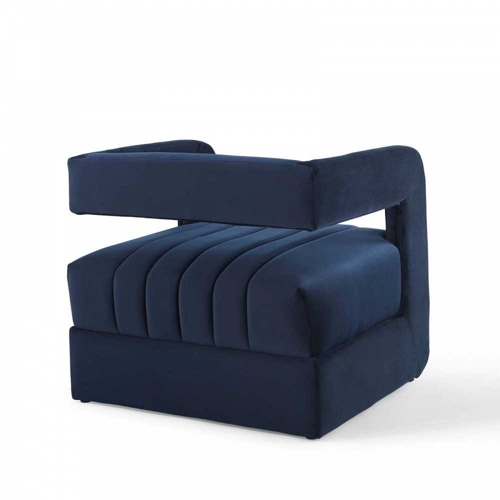 Range Tufted Performance Velvet Accent Armchair Set of 2, Midnight Blue